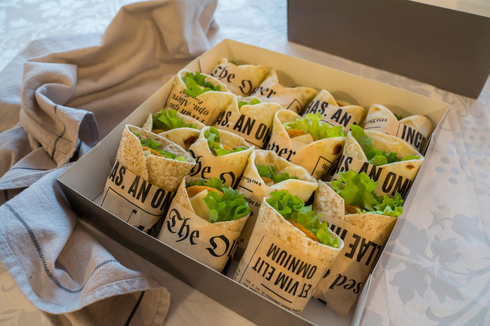 Hausgemachte Veggie-Wraps für Catering in Wien