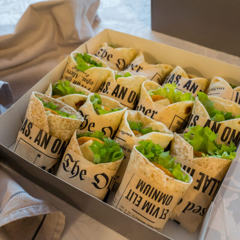 Hausgemachte Veggie-Wraps für Catering in Wien