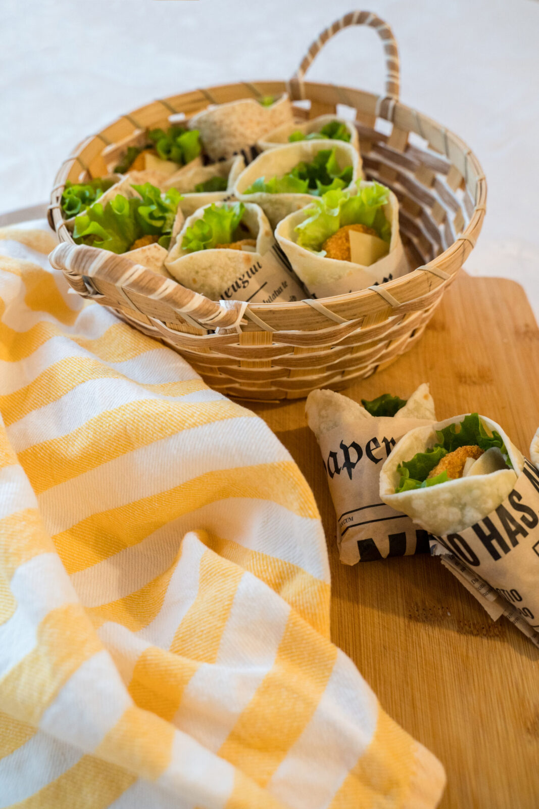 Hausgemachte Wraps für Catering-Box in Wien